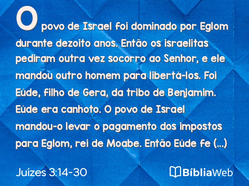 Juízes 3:14-30 em imagem para compartilhar