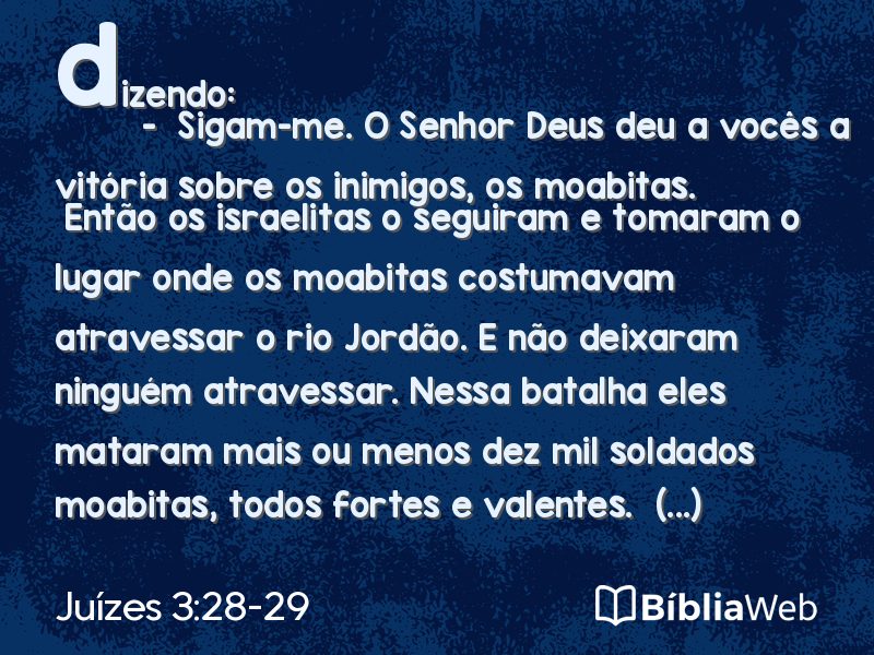 Juízes 3:28-29 em imagem para compartilhar