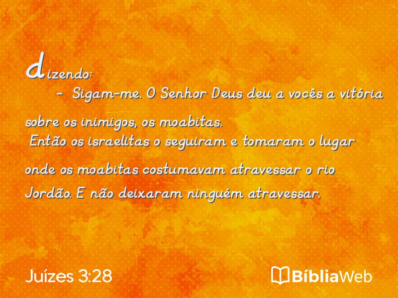 Juízes 3:28 em imagem para compartilhar