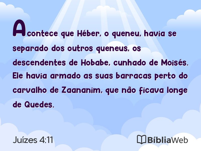 Juízes 4:11 em imagem para compartilhar