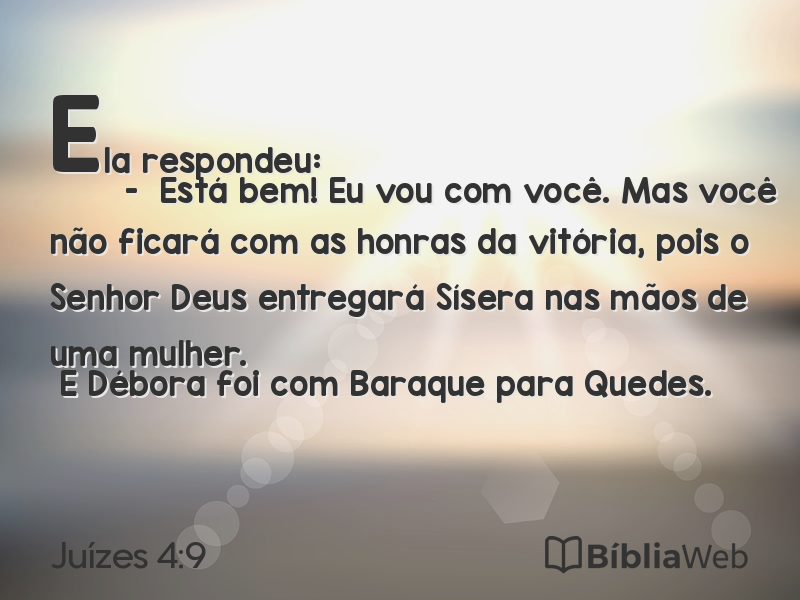 Juízes 4:9 em imagem para compartilhar
