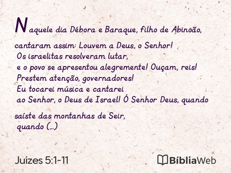 Juízes 5:1-11 em imagem para compartilhar