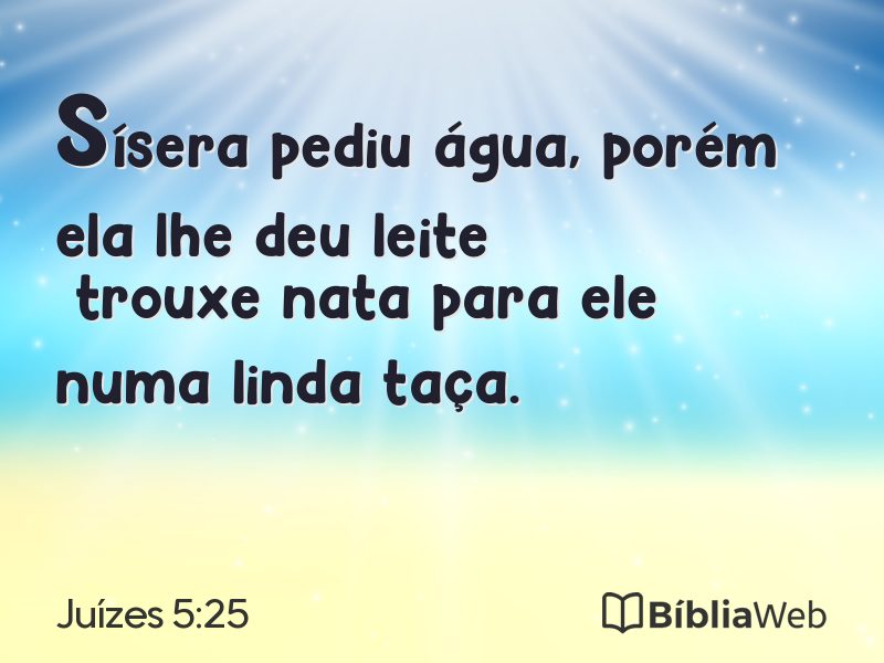Juízes 5:25 em imagem para compartilhar
