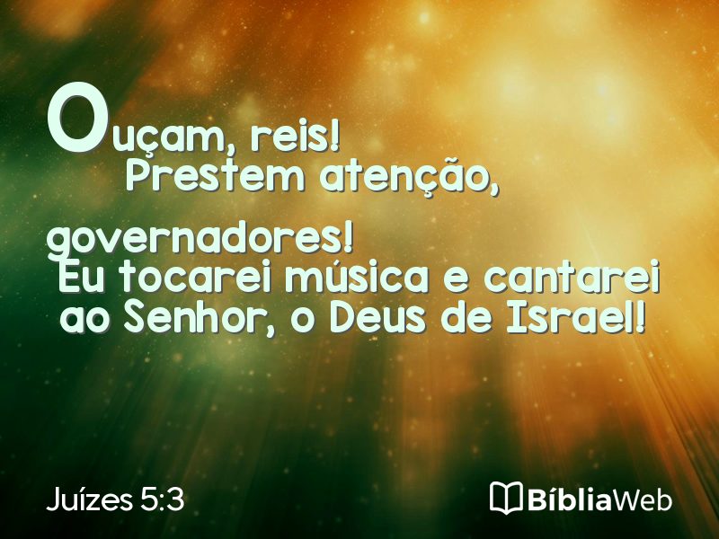 Juízes 5:3 em imagem para compartilhar