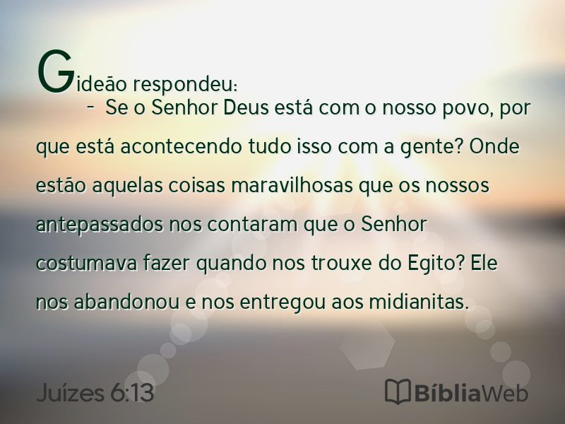 Juízes 6:13 em imagem para compartilhar