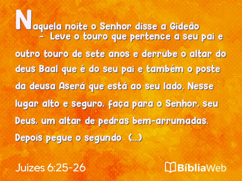 Juízes 6:25-26 em imagem para compartilhar