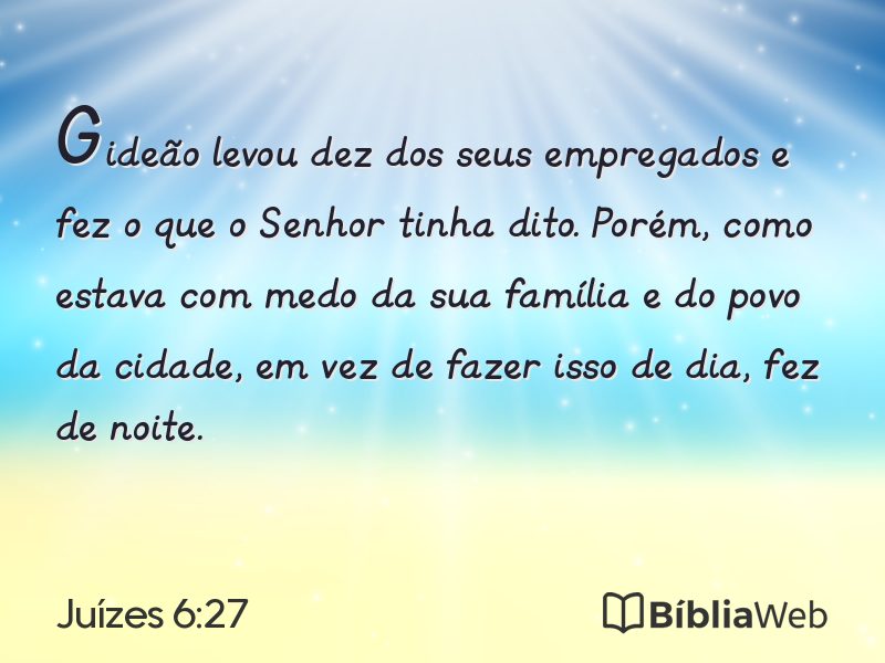 Juízes 6:27 em imagem para compartilhar