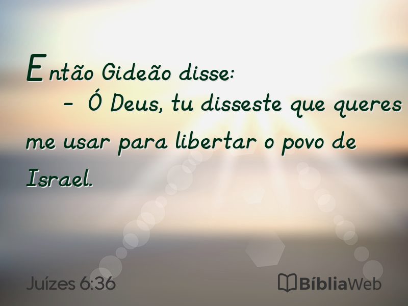 Juízes 6:36 em imagem para compartilhar