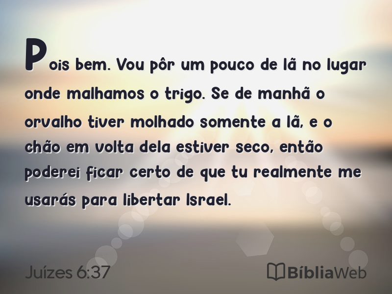 Juízes 6:37 em imagem para compartilhar
