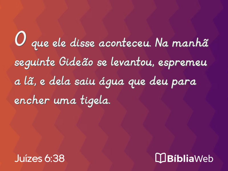 Juízes 6:38 em imagem para compartilhar