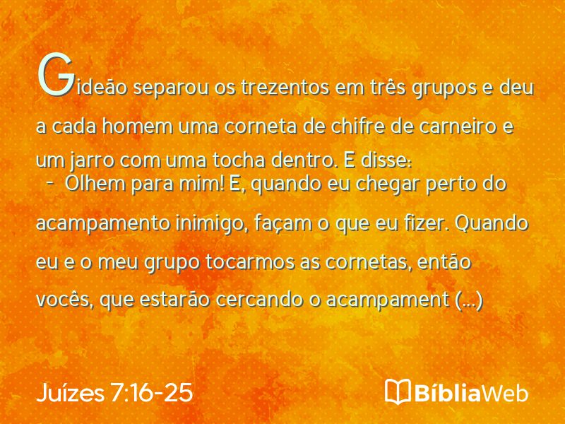 Juízes 7:16-25 em imagem para compartilhar