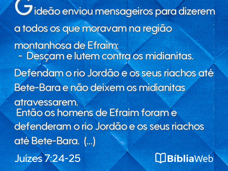Juízes 7:24-25 em imagem para compartilhar