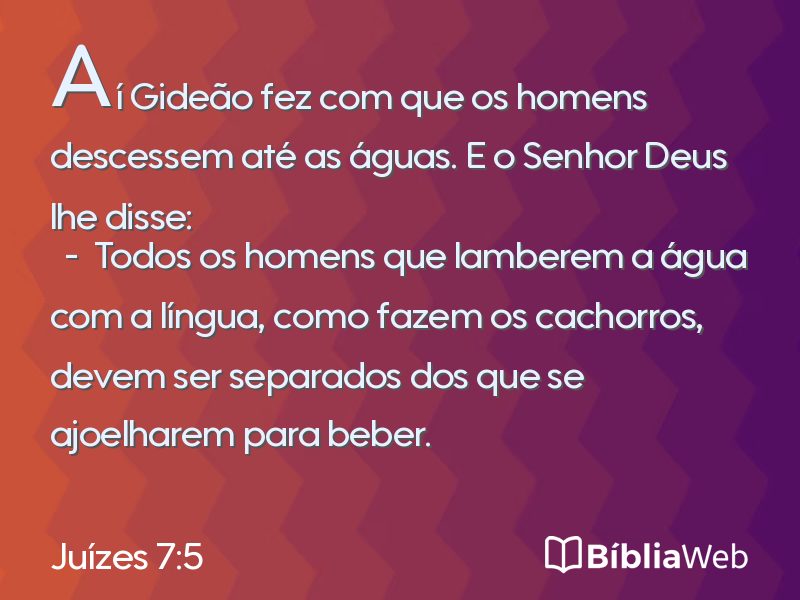 Juízes 7:5 em imagem para compartilhar