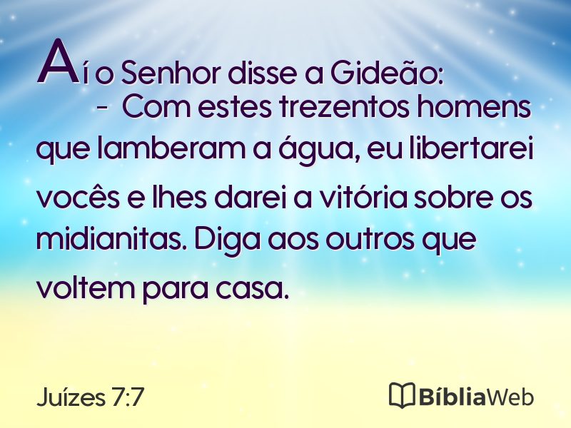 Juízes 7:7 em imagem para compartilhar