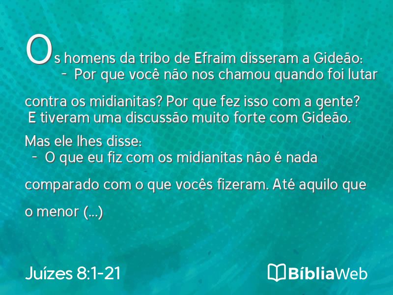 Juízes 8:1-21 em imagem para compartilhar