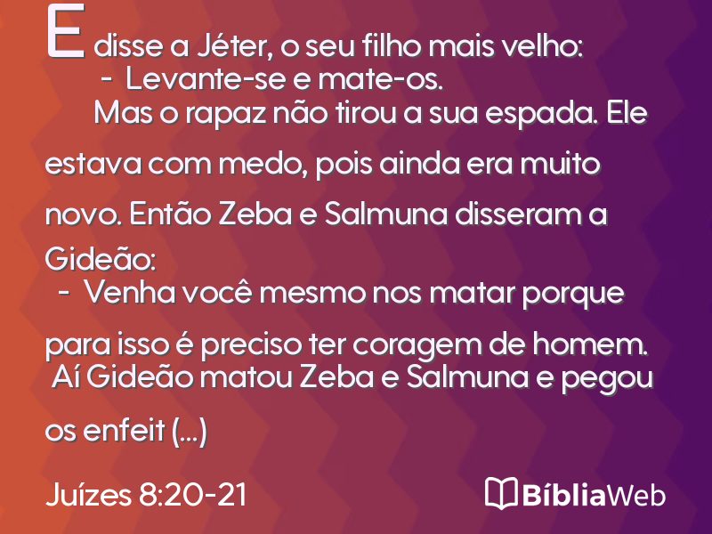 Juízes 8:20-21 em imagem para compartilhar