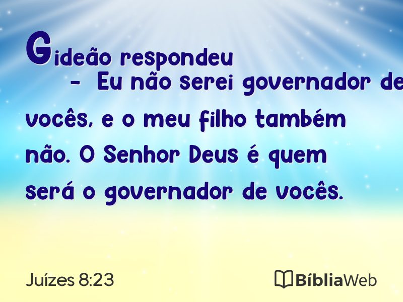 Juízes 8:23 em imagem para compartilhar