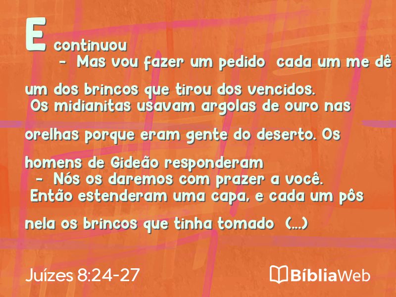Juízes 8:24-27 em imagem para compartilhar