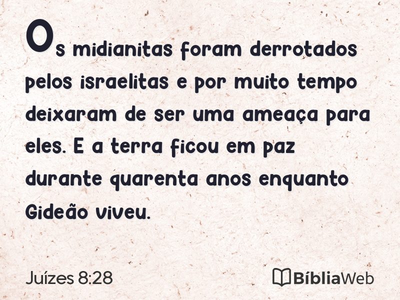 Juízes 8:28 em imagem para compartilhar
