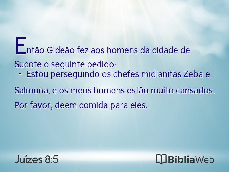 Juízes 8:5 em imagem para compartilhar