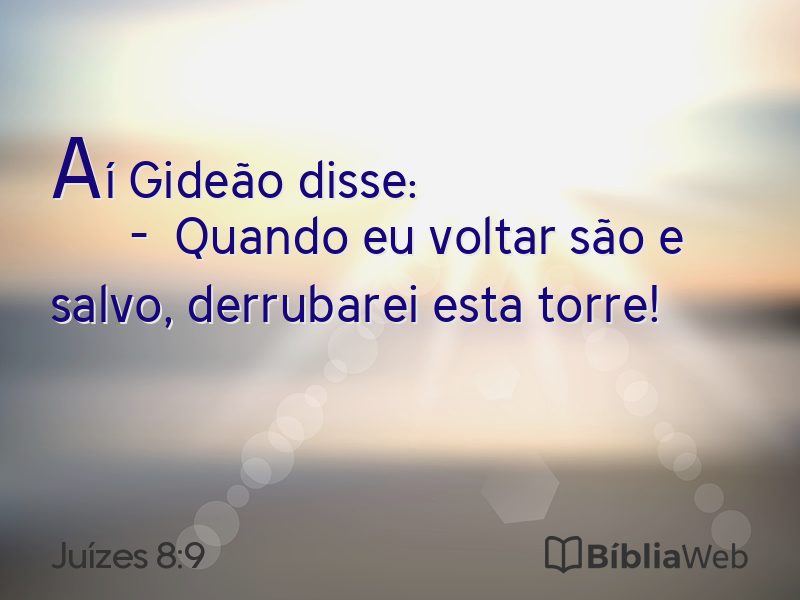 Juízes 8:9 em imagem para compartilhar