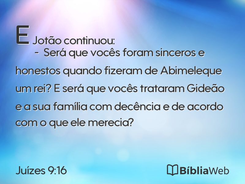 Juízes 9:16 em imagem para compartilhar