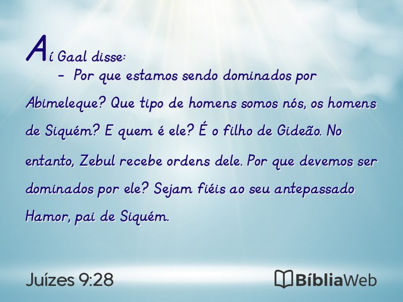 Juízes 9:28 em imagem para compartilhar