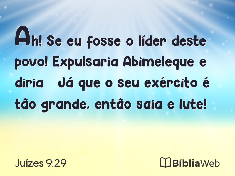 Juízes 9:29 em imagem para compartilhar