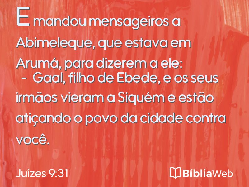 Juízes 9:31 em imagem para compartilhar