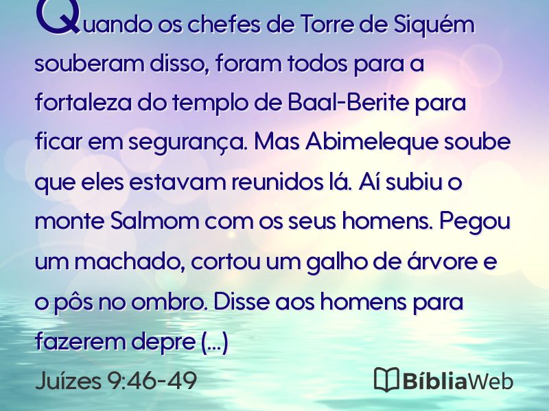 Juízes 9:46-49 em imagem para compartilhar