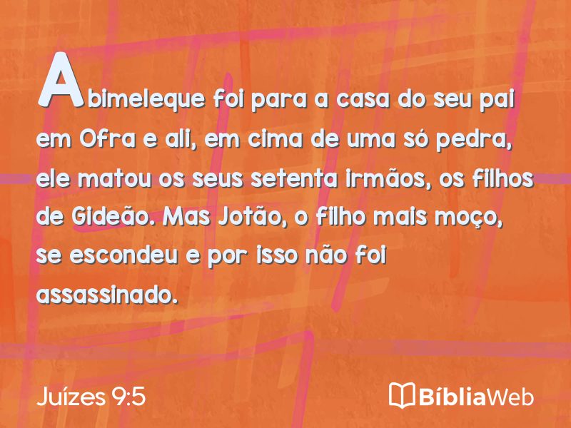 Juízes 9:5 em imagem para compartilhar