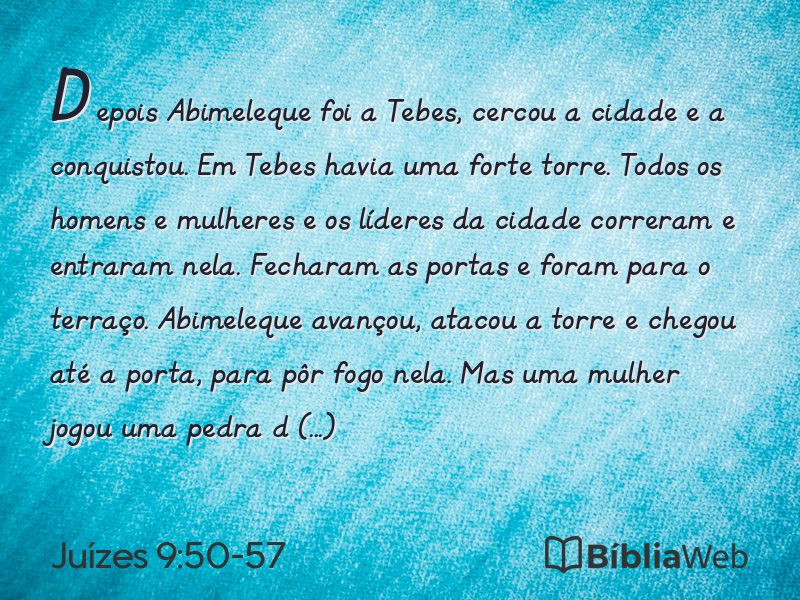 Juízes 9:50-57 em imagem para compartilhar
