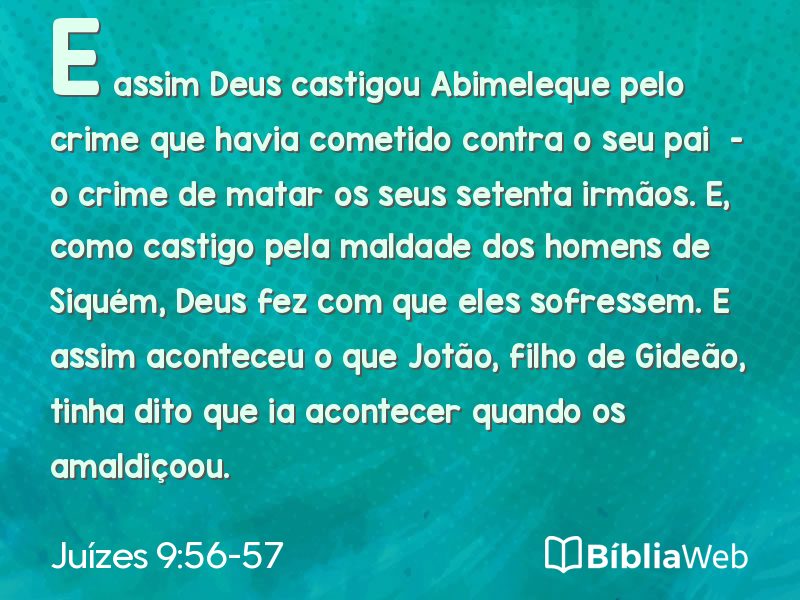 Juízes 9:56-57 em imagem para compartilhar