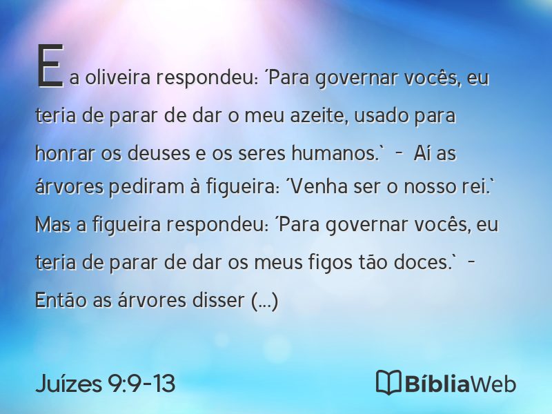Juízes 9:9-13 em imagem para compartilhar