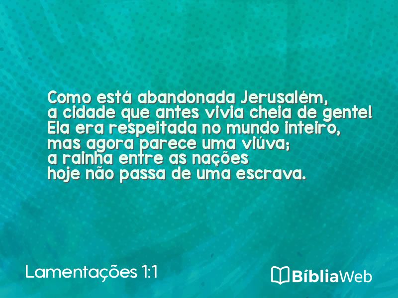 Lamentações 1:1 em imagem para compartilhar