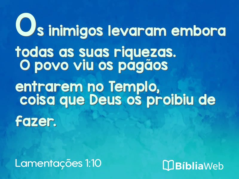 Lamentações 1:10 em imagem para compartilhar