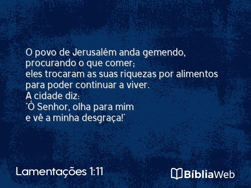 Lamentações 1:11 em imagem para compartilhar