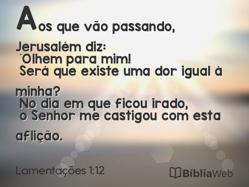 Lamentações 1:12 em imagem para compartilhar