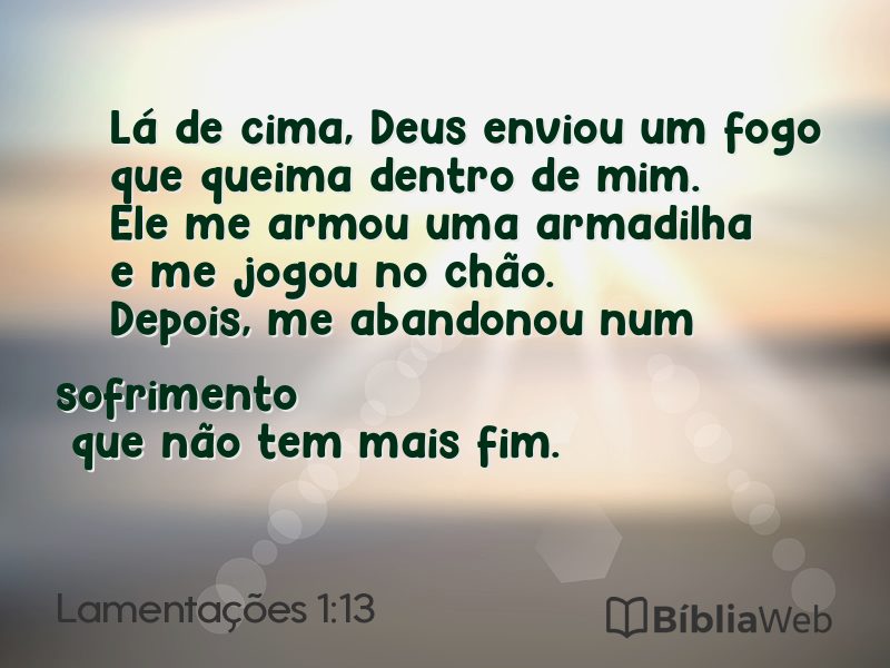 Lamentações 1:13 em imagem para compartilhar
