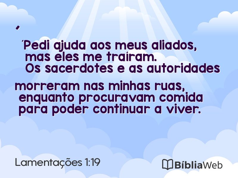 Lamentações 1:19 em imagem para compartilhar