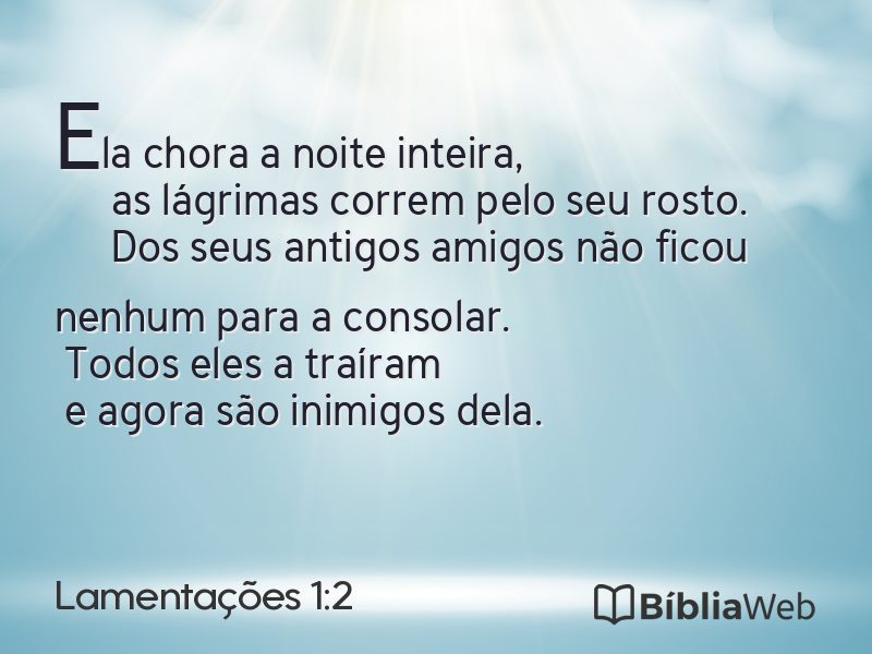 Lamentações 1:2 em imagem para compartilhar