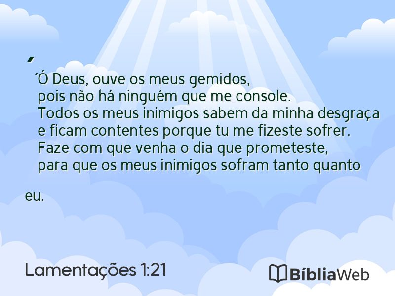 Lamentações 1:21 em imagem para compartilhar