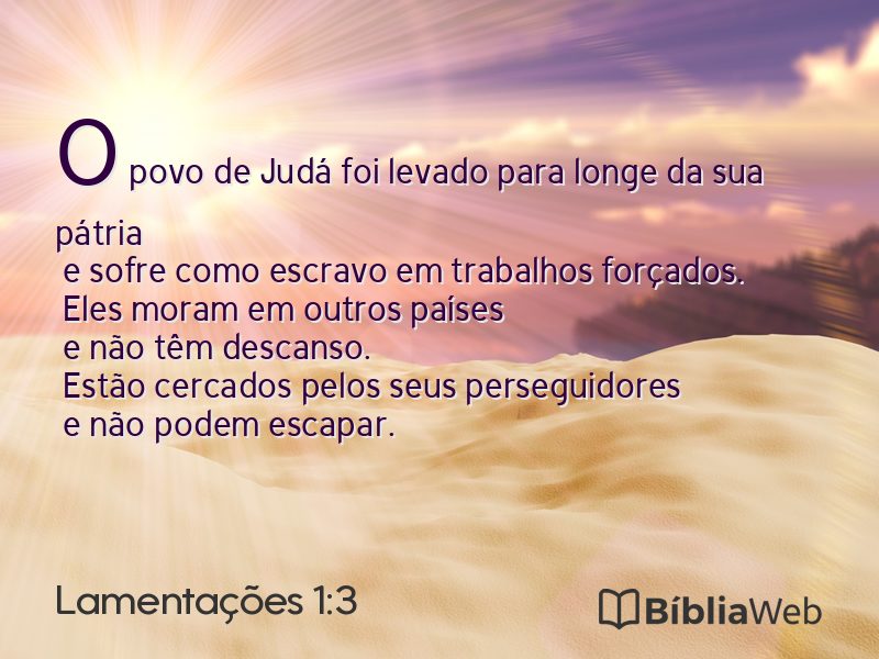 Lamentações 1:3 em imagem para compartilhar
