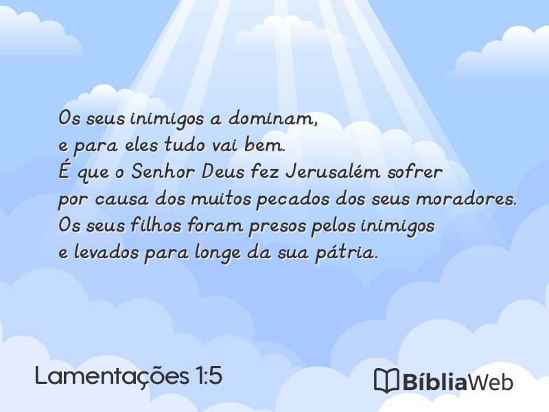 Lamentações 1:5 em imagem para compartilhar
