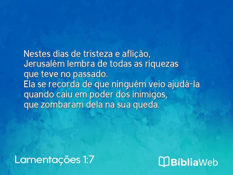 Lamentações 1:7 em imagem para compartilhar