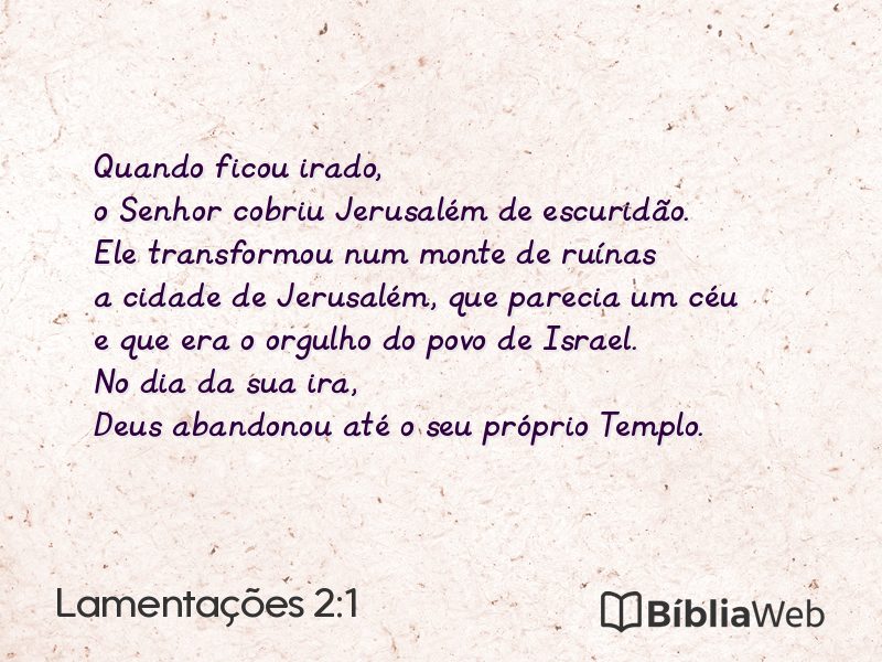 Lamentações 2:1 em imagem para compartilhar