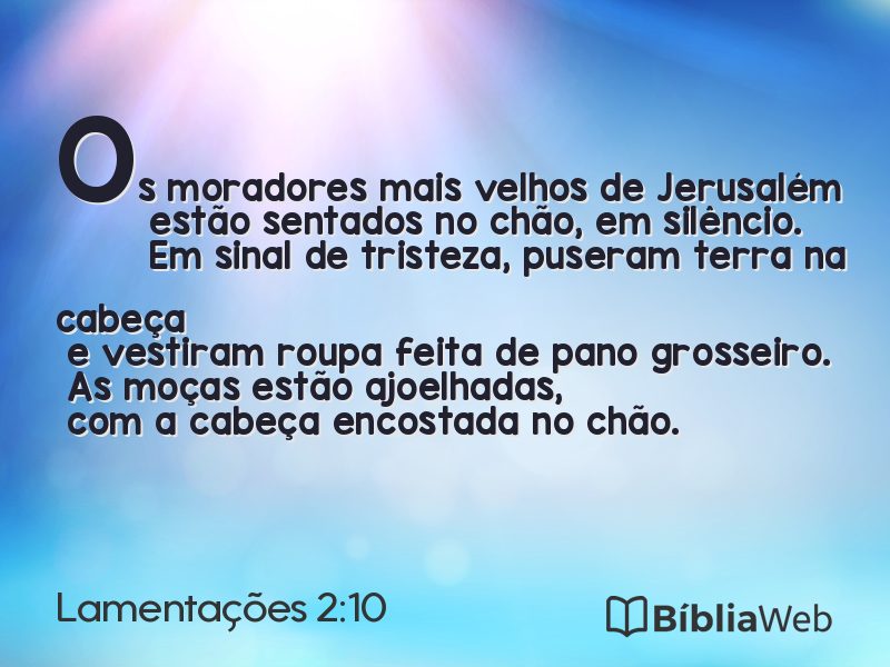 Lamentações 2:10 em imagem para compartilhar