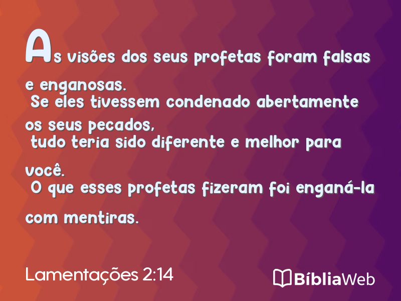 Lamentações 2:14 em imagem para compartilhar