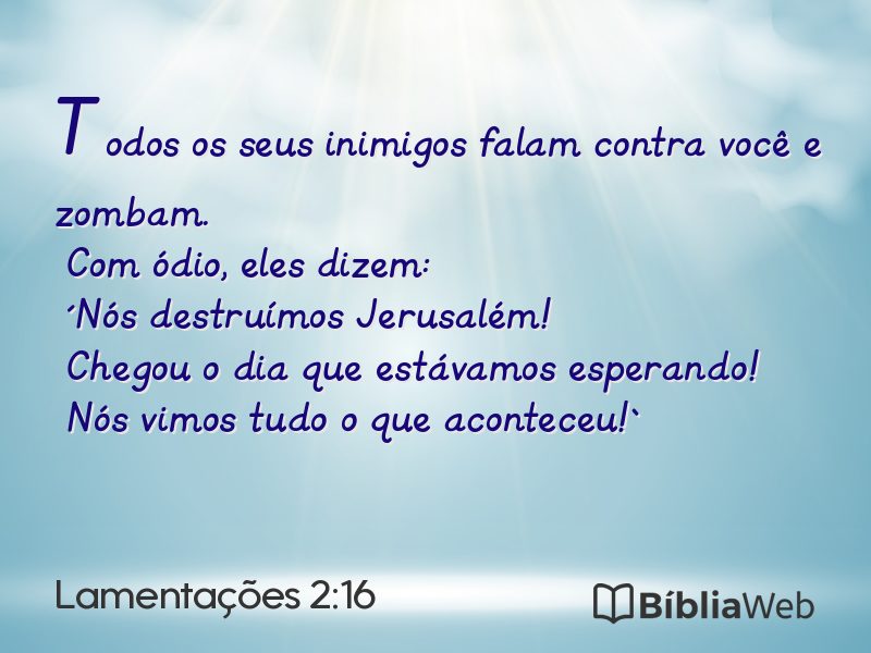Lamentações 2:16 em imagem para compartilhar