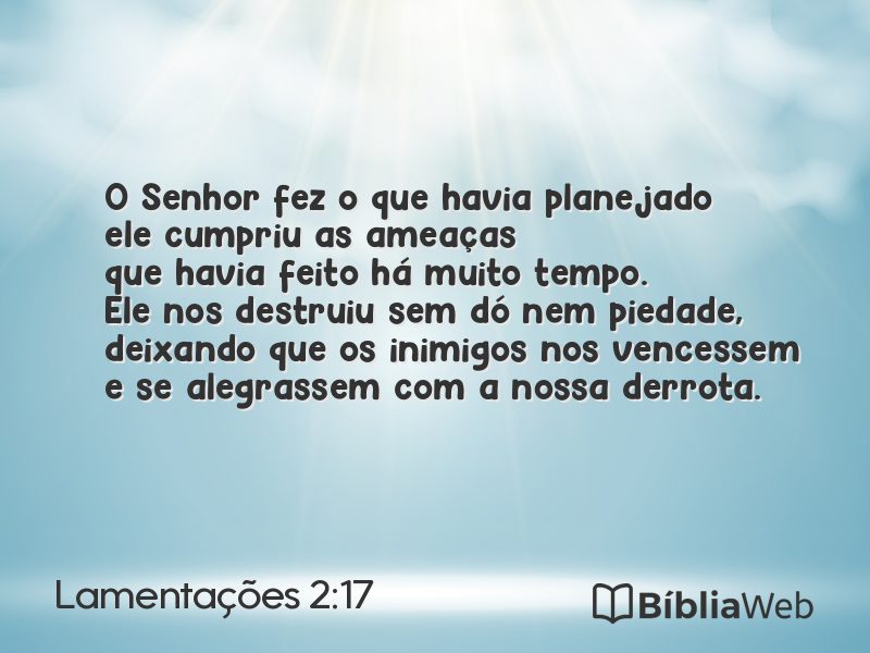 Lamentações 2:17 em imagem para compartilhar